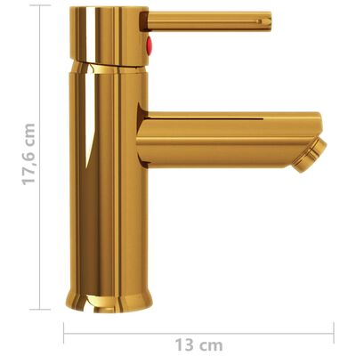 vidaXL Kupaonska slavina za umivaonik zlatna 130 x 176 mm