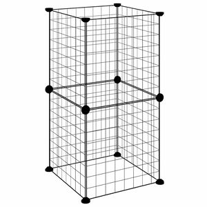 vidaXL Kavez za kućne ljubimce s 8 panela crni 35 x 35 x 70 cm čelični