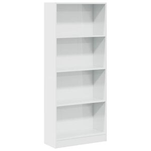 vidaXL Regal za knjige sjajni bijeli 60x24x143 cm konstruirano drvo