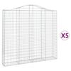 vidaXL Lučne gabionske ko&scaron;are 5 kom 200x30x180/200cm pocinčano željezo