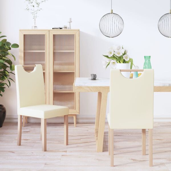 vidaXL Blagovaonske stolice od umjetne kože 2 kom krem