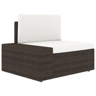 vidaXL Modularna kutna sofa od poliratana s desnim naslonom smeđa