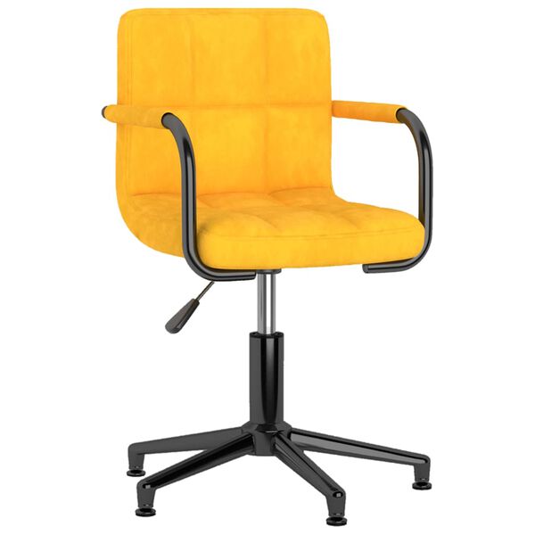 vidaXL Okretna blagovaonska stolica boja senfa bar&scaron;unasta