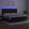 vidaXL Krevet box spring s madracem LED crni 200x200 cm bar&scaron;un