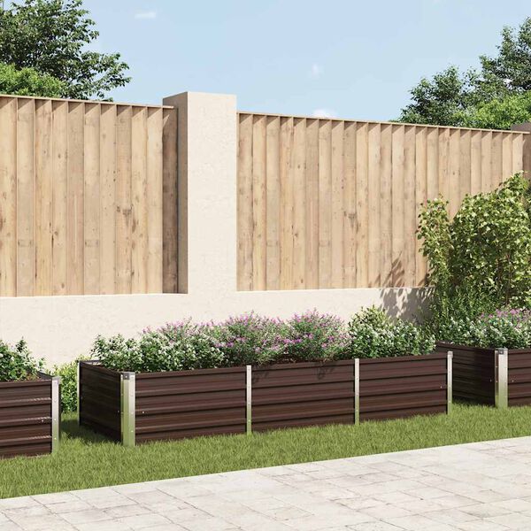 vidaXL Povišena vrtna gredica smeđa 240 x 80 x 45 cm pocinčani čelik