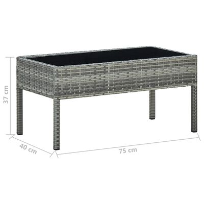 vidaXL Vrtni stol sivi 75 x 40 x 37 cm od poliratana