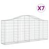 vidaXL Lučne gabionske ko&scaron;are 7 kom 200x30x80/100 cm pocinčano željezo
