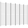 vidaXL Sobna pregrada s 6 panela bijela 300 x 220 cm od tkanine
