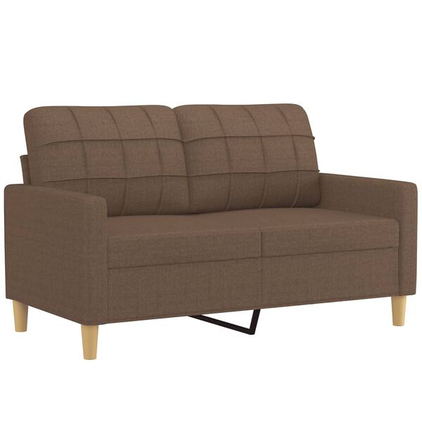 vidaXL 2-dijelni set sofa s jastucima smeđi od tkanine