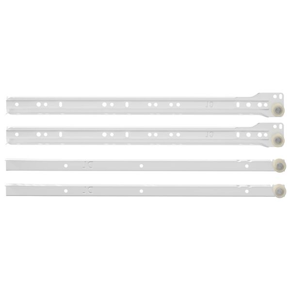 vidaXL Klizač za ladice 12 pcs Bijelo 400 mm Čelik