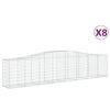 vidaXL Lučne gabionske ko&scaron;are 8 kom 400x50x80/100 cm pocinčano željezo