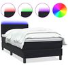 vidaXL Box Spring krevet s madracem i LED crni 100x210 cm samt