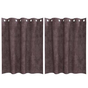 vidaXL Bar&scaron;unaste zavjese sa zavjesama 2 pcs Smeđa 140 x 140 cm Bar&scaron;un
