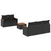 vidaXL 6-dijelni set vrtnih sofa s jastucima crni od poliratana