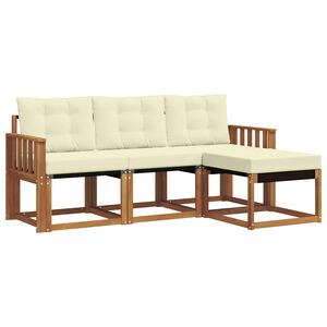 vidaXL Set vanjskih sofa 4 kom. 4-sjedala Prirodna i krem