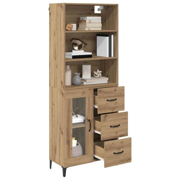 vidaXL Highboard Umjetnički hrast 69,5 x 34 x 180 cm Konstruirano drvo