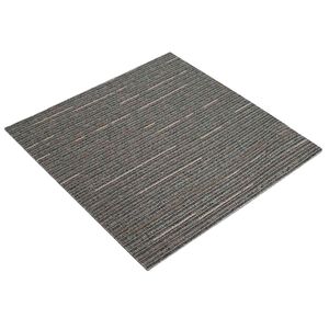 vidaXL Tepih pločica Prugasta tamnosmeđa 50 x 50 cm 20 kom.
