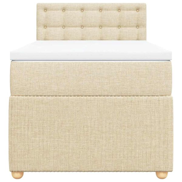 vidaXL Okvir kreveta s oprugama i madrac krem 80x200 cm od tkanine