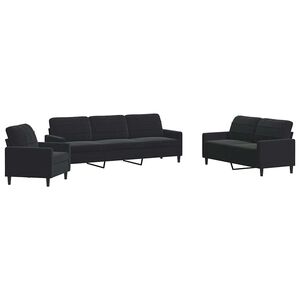 vidaXL 4-dijelni set sofa s jastucima crni bar&scaron;unasti