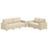 vidaXL Dvodijelni set sofa s jastucima, krem tkanina