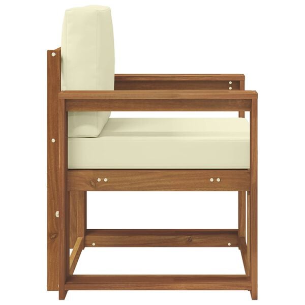 vidaXL Vanjski kauč Čvrsto drvo akacije i poliester Prirodna