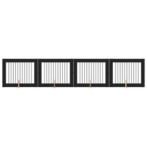vidaXL Vrata za pse s postoljem 4 pcs Crni hrast 100 x 80 cm