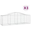 vidaXL Lučne gabionske ko&scaron;are 3 kom 200x50x60/80 cm pocinčano željezo