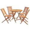 vidaXL 5-dijelni sklopivi vrtni bistro set Prirodna Čvrsto teak drvo