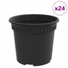 vidaXL Okrugla saksija za cveće 24 kom. Crna &Oslash; 15 x 12 cm Plastika