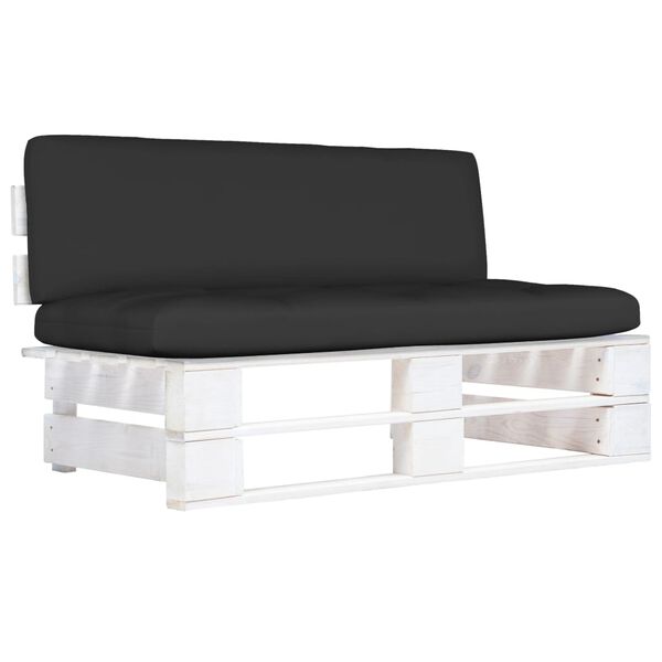 vidaXL Srednja vrtna sofa od paleta od bijelo impregnirane borovine