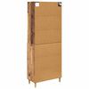 vidaXL Highboard Staro drvo 69,5 x 32,5 x 180 cm Konstruirano drvo