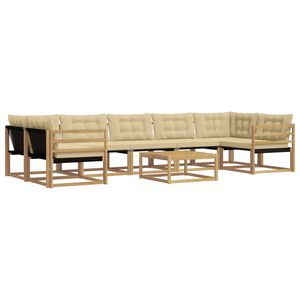 vidaXL Set vanjskih sofa 8 kom. Bijela i bež