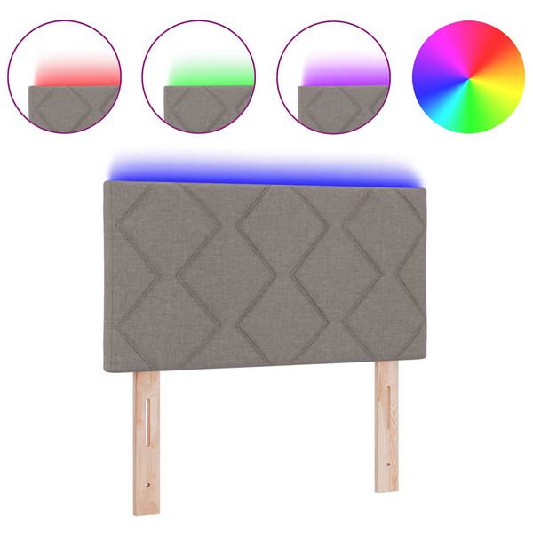 vidaXL Uzglavlje S LED lampica s uzglavljem Sivo-smeđa 80 cm tkanina