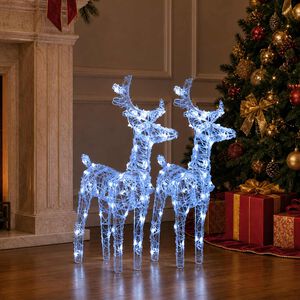 vidaXL Božićni sobovi 2 kom hladni bijeli 80 LED žarulja akrilni