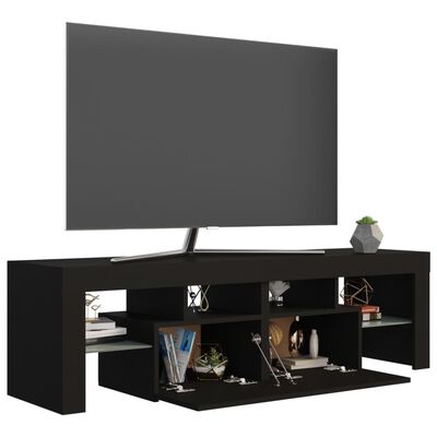 vidaXL TV ormarić s LED svjetlima crni 140 x 36,5 x 40 cm