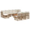 vidaXL Set vanjskih sofa 11 pcs Prirodna i krema bijela Poliester