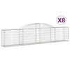 vidaXL Lučne gabionske ko&scaron;are 8 kom 300x30x60/80 cm pocinčano željezo