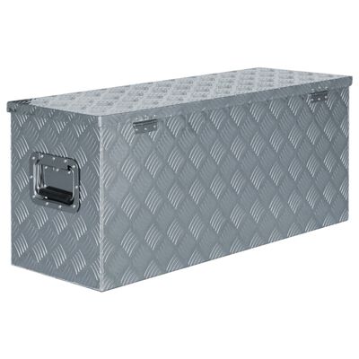 vidaXL Aluminijska kutija 90,5 x 35 x 40 cm srebrna