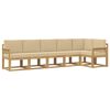 vidaXL Set vanjskih sofa s jastukom 6 pcs Bijela i bež Poliester