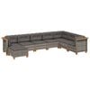 vidaXL 8-dijelni set vrtnih sofa od poliratana s jastucima sivi