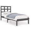 vidaXL Okvir za krevet od masivnog drva sivi 90 x 190 cm mali