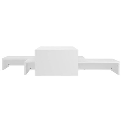 vidaXL Set uklapajućih stolića za kavu bijeli 100x100x26,5 cm iverica