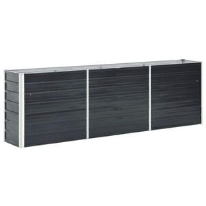 vidaXL Povi&scaron;ena vrtna gredica pocinčani čelik 240x40x77 cm antracit