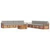 vidaXL Set vanjskih sofa s jastukom 9 pcs Prirodna i svijetlo siva