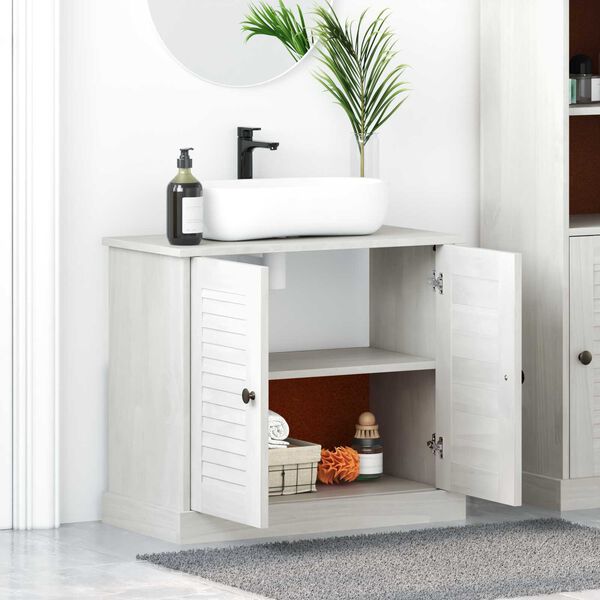 vidaXL Sink kabinet s policom VIGO antično bijela 67.5 x 34 x 59 cm