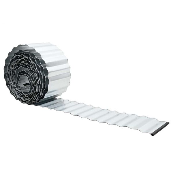 vidaxl Ograda oko Travnjaka Siva 15 x 0.03 x 1000 cm Cinkani čelik