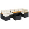 vidaXL 8-dijelni set vrtnih sofa od poliratana s jastucima crni bagrem