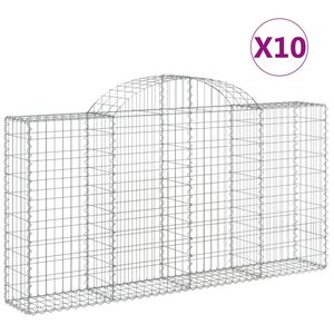 vidaXL Lučne gabionske ko&scaron;are 10kom 200x30x100/120cm pocinčano željezo