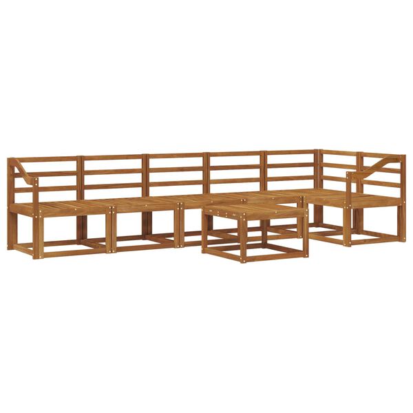 vidaXL Set vanjskih sofa 7 pcs Prirodna Čvrsto drvo akacije