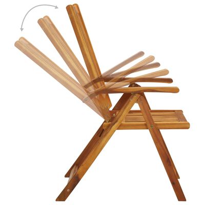 vidaXL Sklopive vrtne stolice s jastucima 3 kom od bagremovog drva